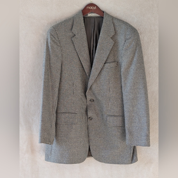 Ralph Lauren Houndstooth Black White Blazer Size 42T